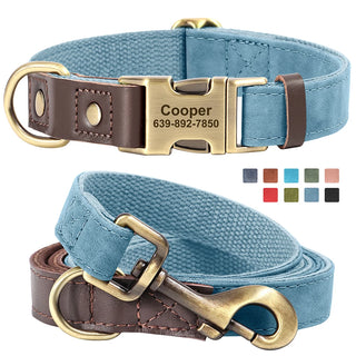  Personalized PU Leather Dog Collar and Leash cashymart