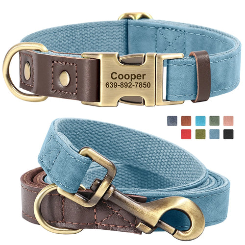  Personalized PU Leather Dog Collar and Leash cashymart