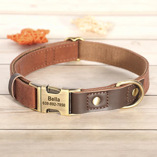  Personalized PU Leather Dog Collar and Leash cashymart