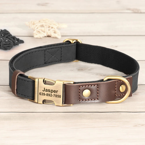  Personalized PU Leather Dog Collar and Leash cashymart