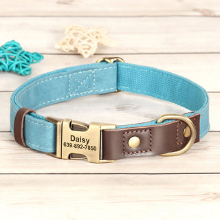  Personalized PU Leather Dog Collar and Leash cashymart