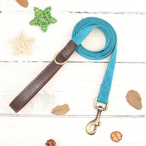  Personalized PU Leather Dog Collar and Leash cashymart