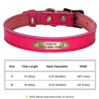  Personalized PU Leather Dog Collar with ID Tag cashymart