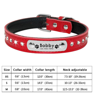  Personalized PU Leather Dog Collar with ID Tag cashymart