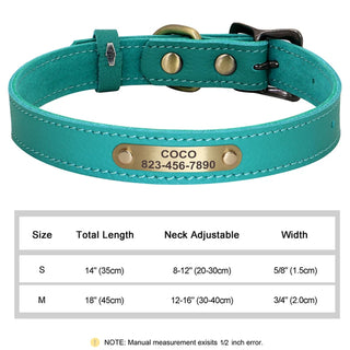  Personalized PU Leather Dog Collar with ID Tag cashymart