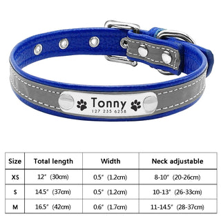  Personalized PU Leather Dog Collar with ID Tag cashymart