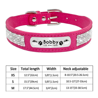  Personalized PU Leather Dog Collar with ID Tag cashymart