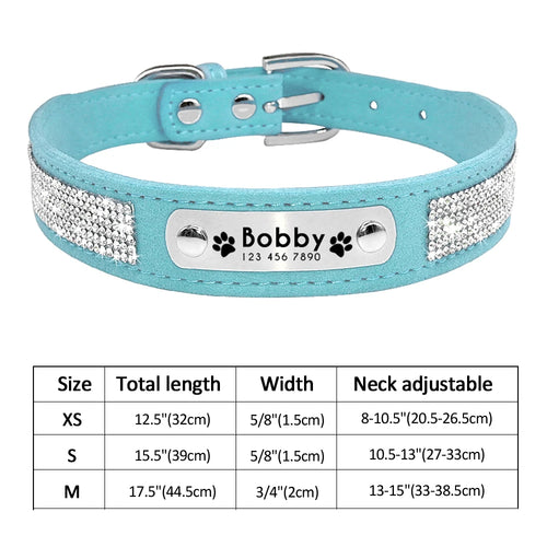  Personalized PU Leather Dog Collar with ID Tag cashymart