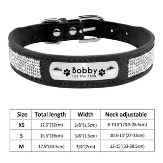  Personalized PU Leather Dog Collar with ID Tag cashymart