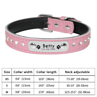  Personalized PU Leather Dog Collar with ID Tag cashymart