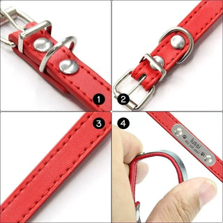  Personalized Pink Dog Collar with ID Carving cashymart