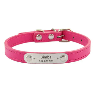  Personalized Pink Dog Collar with ID Carving cashymart