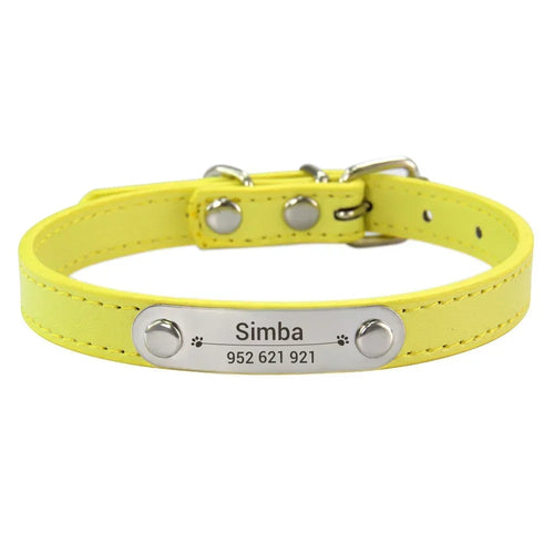  Personalized Pink Dog Collar with ID Carving cashymart