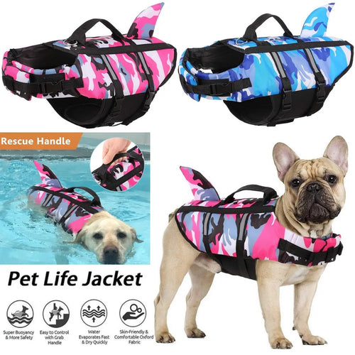  Pet Dog Life Jacket Shark Swim Vest cashymart