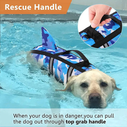  Pet Dog Life Jacket Shark Swim Vest cashymart