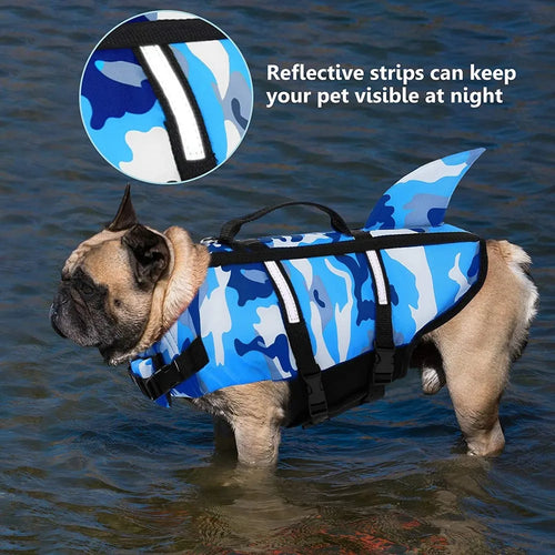  Pet Dog Life Jacket Shark Swim Vest cashymart