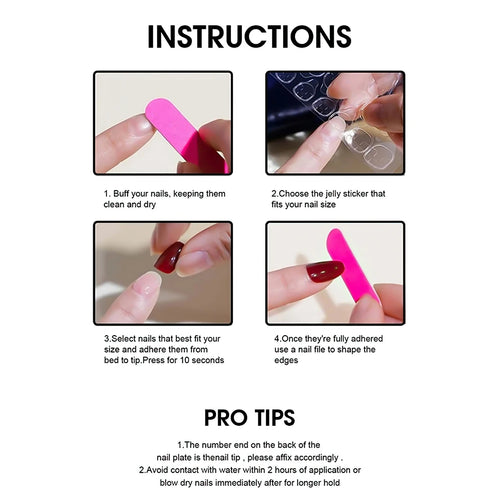  Pink Almond Fake Nails with Black Tip cashymart
