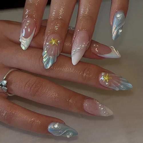  Pink Almond False Nails cashymart