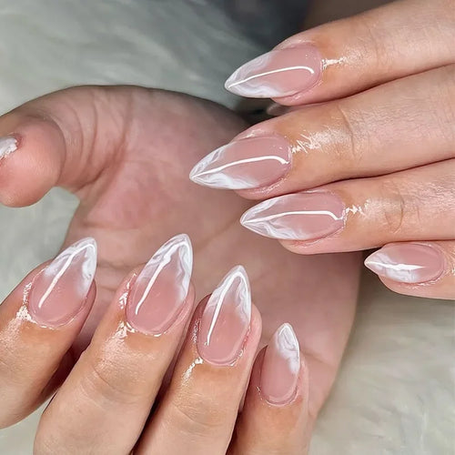  Pink Almond False Nails cashymart