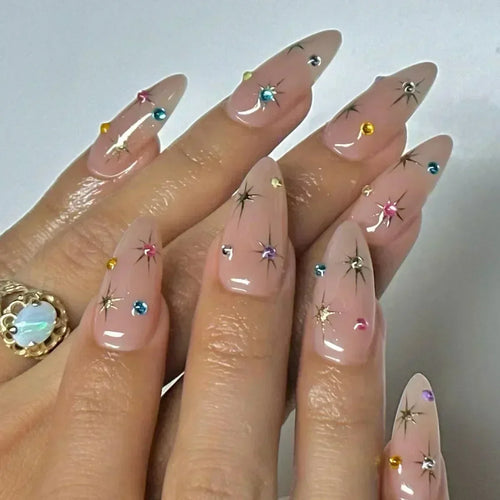  Pink Almond False Nails cashymart