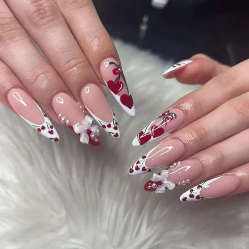  Pink Almond False Nails cashymart