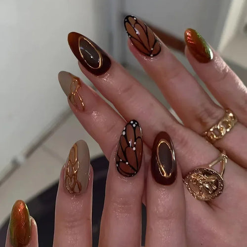  Pink Almond False Nails cashymart