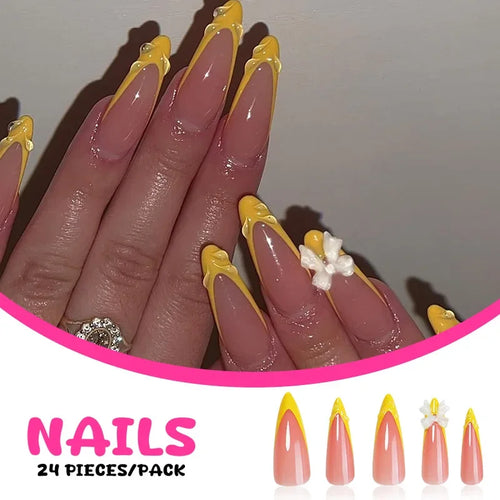  Pink Almond False Nails cashymart
