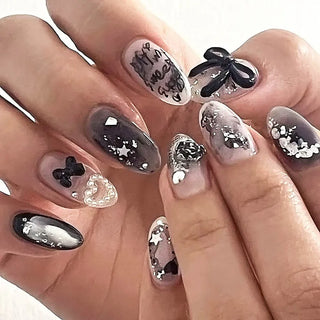  Pink Bow Press on Nails cashymart