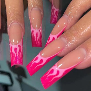  Pink Bow Press on Nails cashymart