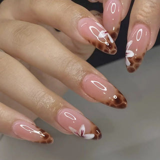  Pink French Style 3D Bowknot Press-On Nails cashymart