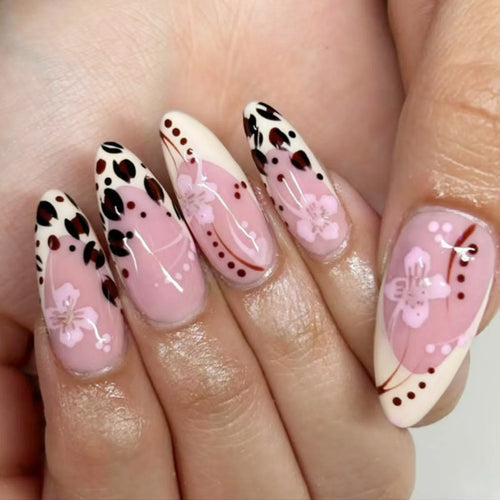  Pink French Style 3D Bowknot Press-On Nails cashymart