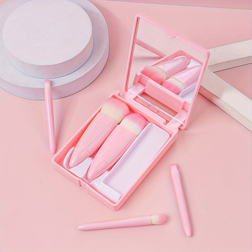  Pink Travel Makeup Brush Set cashymart