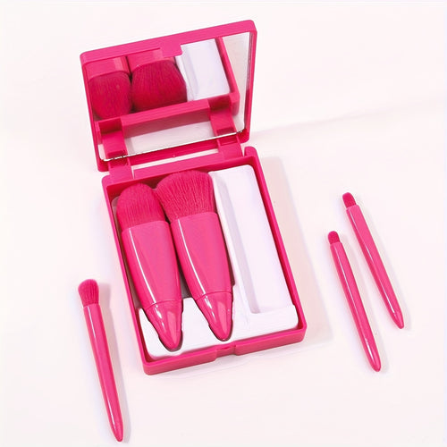  Pink Travel Makeup Brush Set cashymart