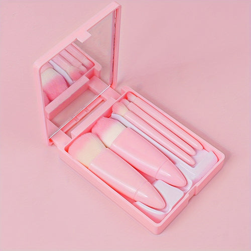  Pink Travel Makeup Brush Set cashymart