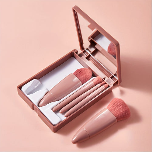  Pink Travel Makeup Brush Set cashymart