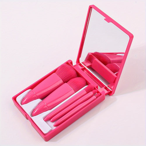 Pink Travel Makeup Brush Set cashymart