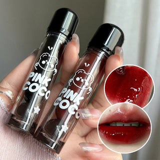  Pinkcoco Bear Doodle Mirror Lip Glaze Shiny Lip Gloss cashymart