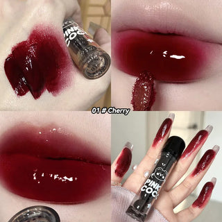  Pinkcoco Bear Doodle Mirror Lip Glaze Shiny Lip Gloss cashymart