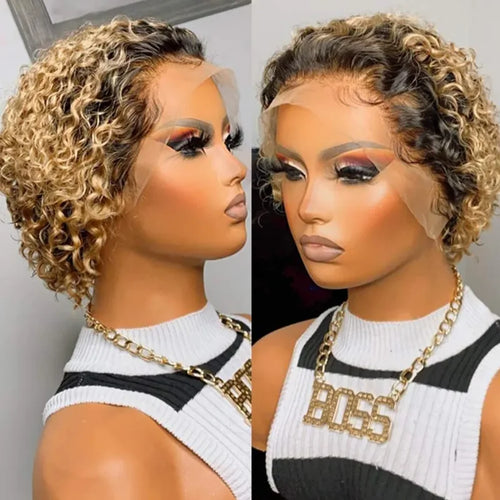  Pixie Cut Human Hair Lace Front Wig for Women cashymart