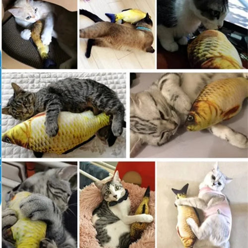  Plush Fish-Shaped Scratching Post Toy cashymart