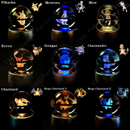  Pokemon Crystal Ball 3D Lamp Night Light cashymart