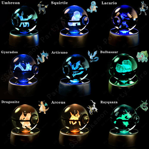  Pokemon Crystal Ball 3D Lamp Night Light cashymart