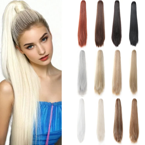  Ponytail Extension Clip In Straight Hairpiece cashymart