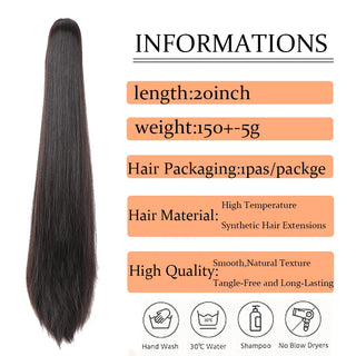  Ponytail Extension Clip In Straight Hairpiece cashymart