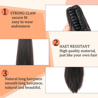  Ponytail Extension Clip In Straight Hairpiece cashymart