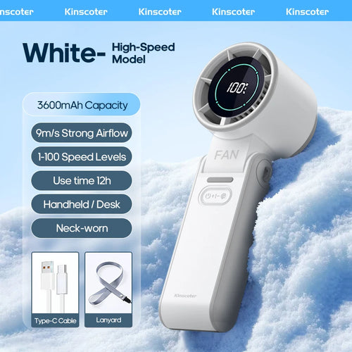  Portable 3600mAh Handheld Fan with Turbo cashymart