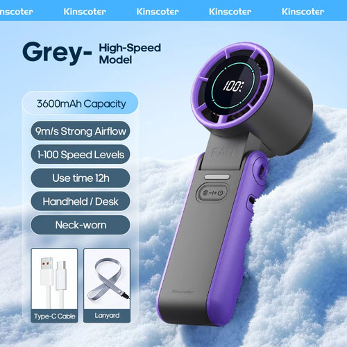  Portable 3600mAh Handheld Fan with Turbo cashymart