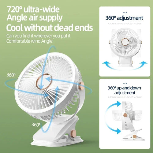  Portable 8000mAh Camping Fan with LED Light cashymart