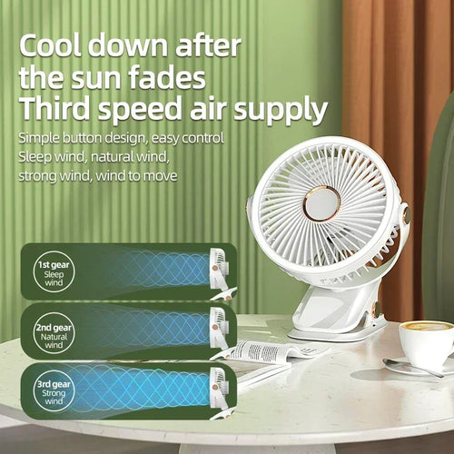  Portable 8000mAh Camping Fan with LED Light cashymart