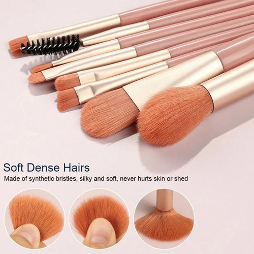  Portable 8Pcs Makeup Brush Set for Flawless Application cashymart